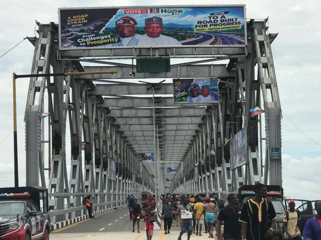 Umahi reopens First Niger Bridge adorned with Tinubu’s pictures