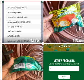 Vanguard staff discovers expired NAFDAC certification on Custard Pie