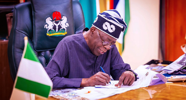 Tinubu writes